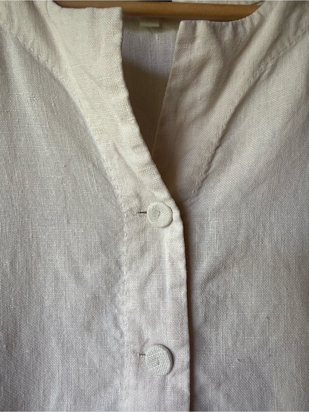 Eileen Fisher Women's Cream Irish Linen Collarless Blazer Jacket - Picture 5 of 9